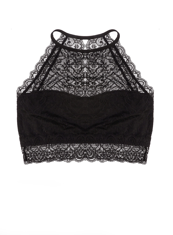 Sophie Navy Silk and Lace Bralette